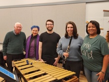 Garth, Christine Thomas,  Sam Carullo,  Jennifer  Tscheilin and Miesha  Lowery at Peabody on January 8th for the recording of Resting. 