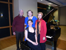 Garth Baxter with Laura Strickling, Liza Stepanova (seated) and Nancy Roldan, the president of the Baltimore-Washington chapter of the American Liszt society November 2, 2014 McDaniel College, Westminster, MD.